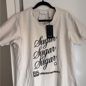 Rhude Cream and Black Graphic Tshirt Sugar print